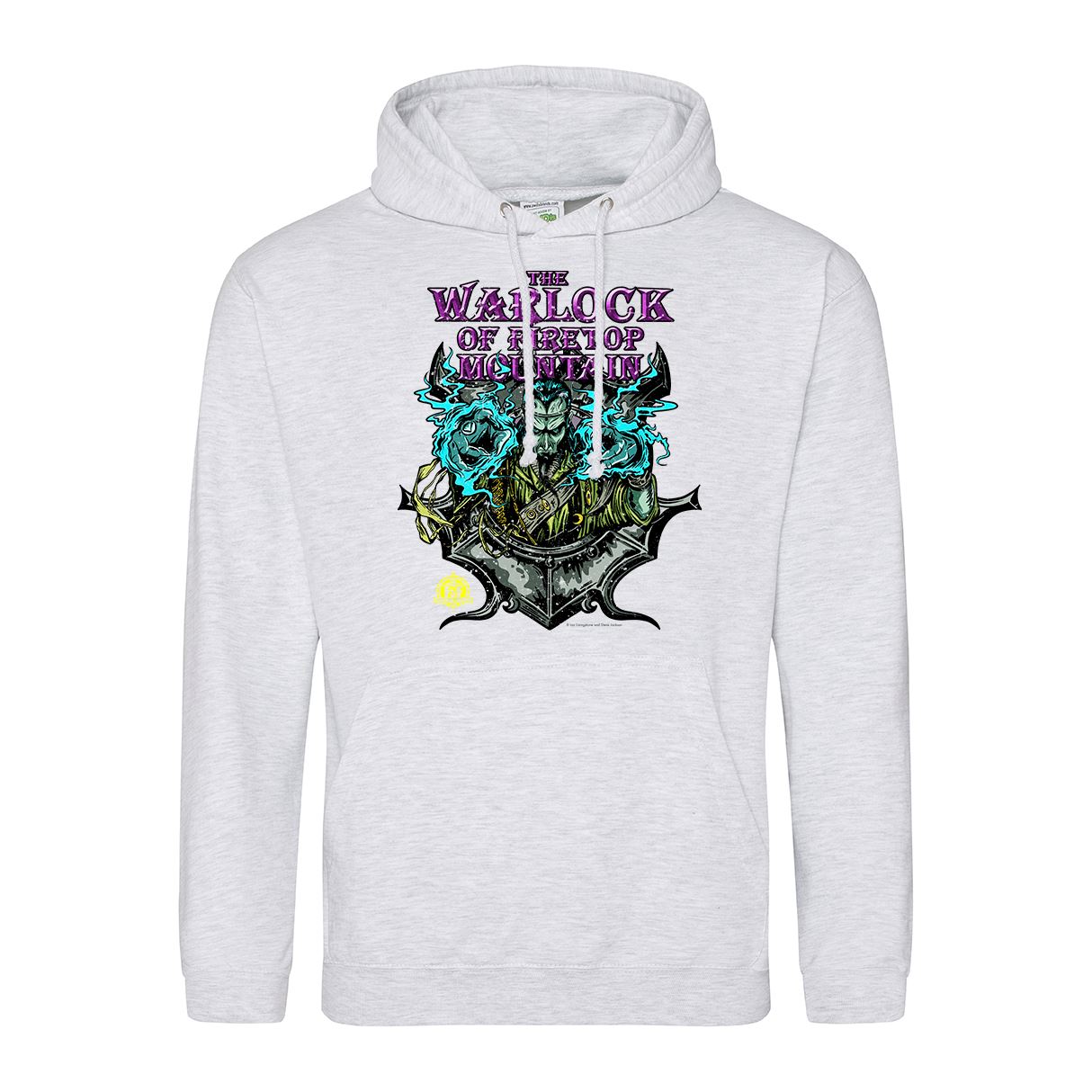 Fighting Fantasy Warlock of Firetop Mountain Retro Gaming Hoodie Hoodie Seven Squared Small 36" Chest Ash 