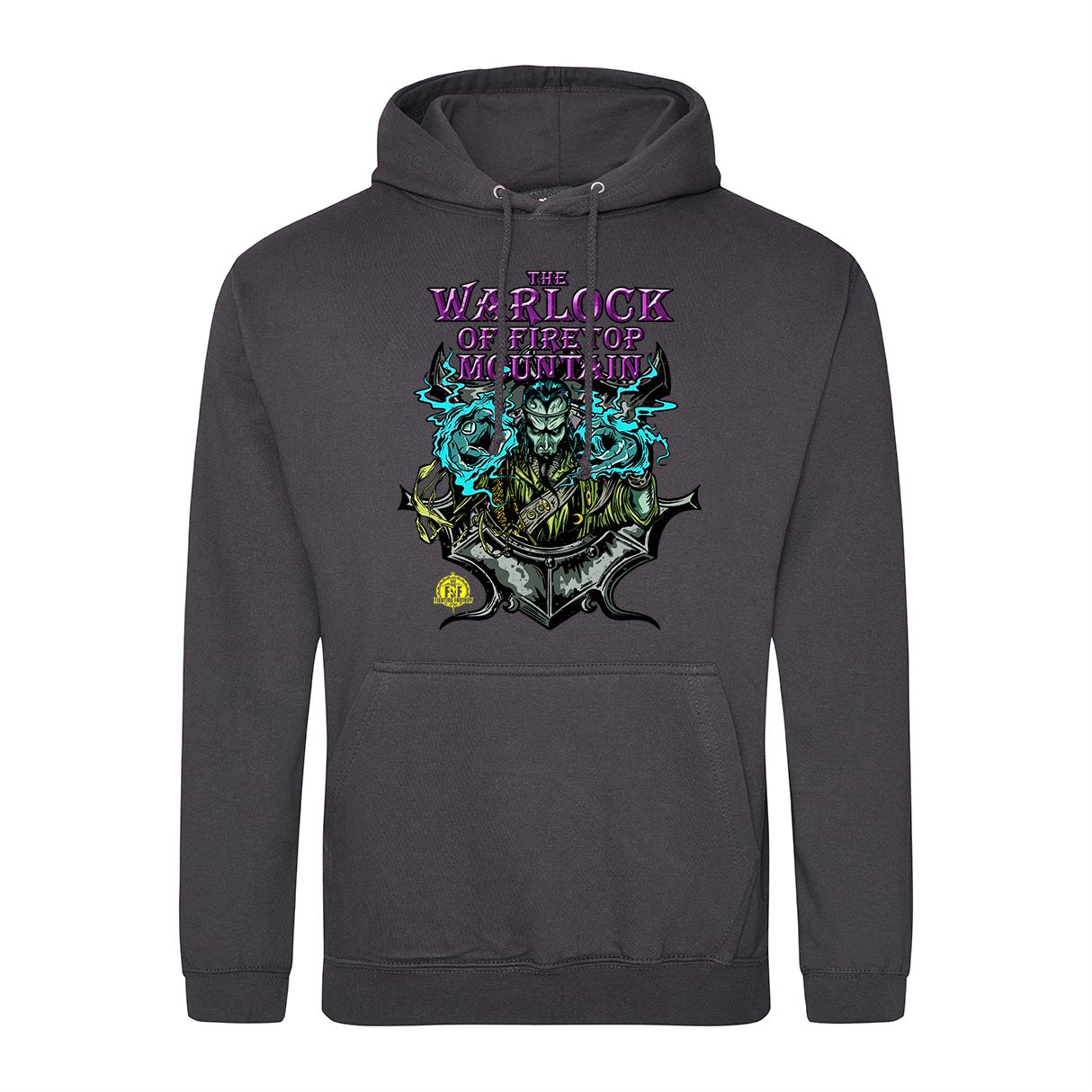 Fighting Fantasy Warlock of Firetop Mountain Retro Gaming Hoodie Hoodie Seven Squared Small 36" Chest Storm Grey 