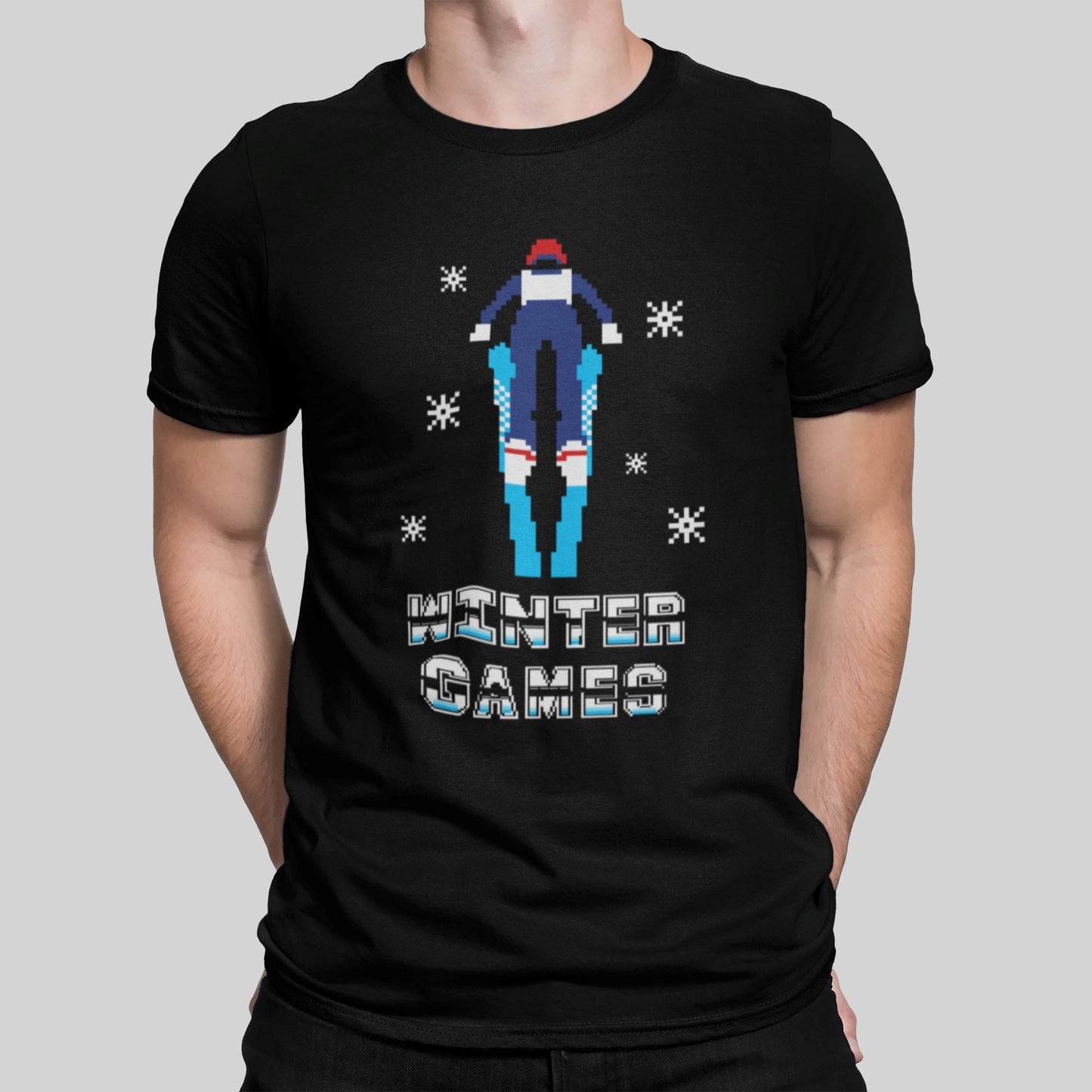 Winter Games Retro Gaming T-Shirt T-Shirt Seven Squared Small 34-36" Black 