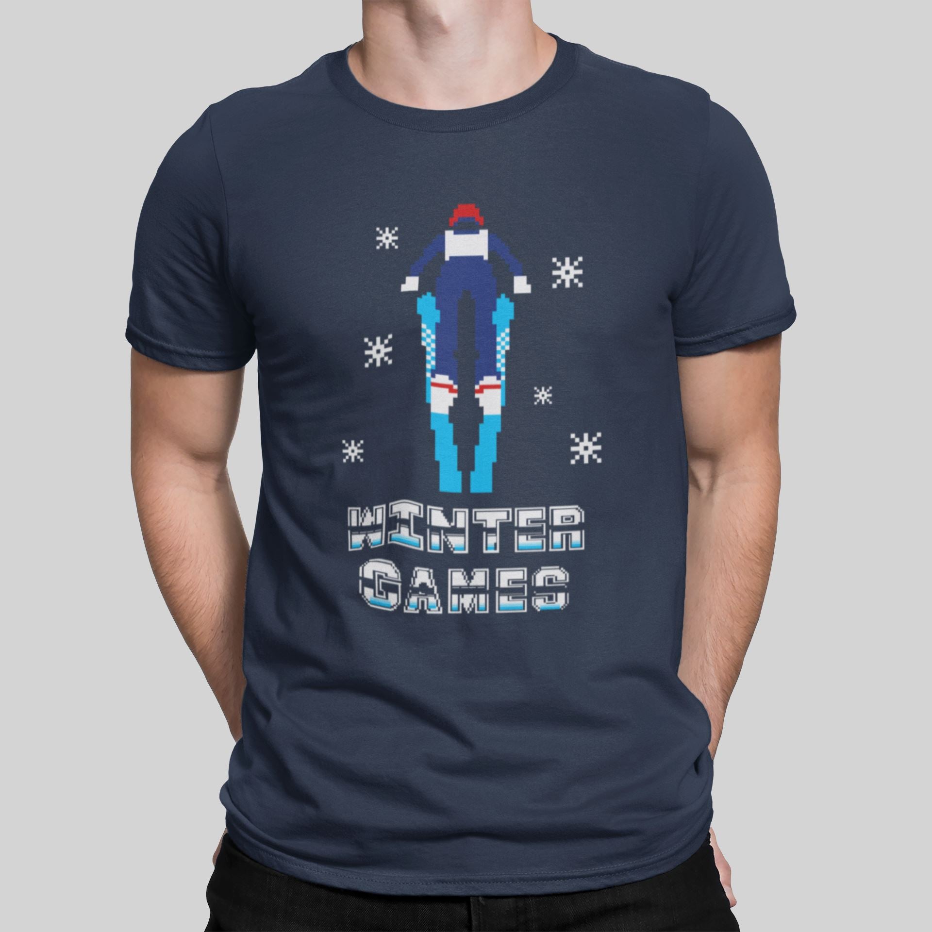 Winter Games Retro Gaming T-Shirt T-Shirt Seven Squared Small 34-36" Navy 