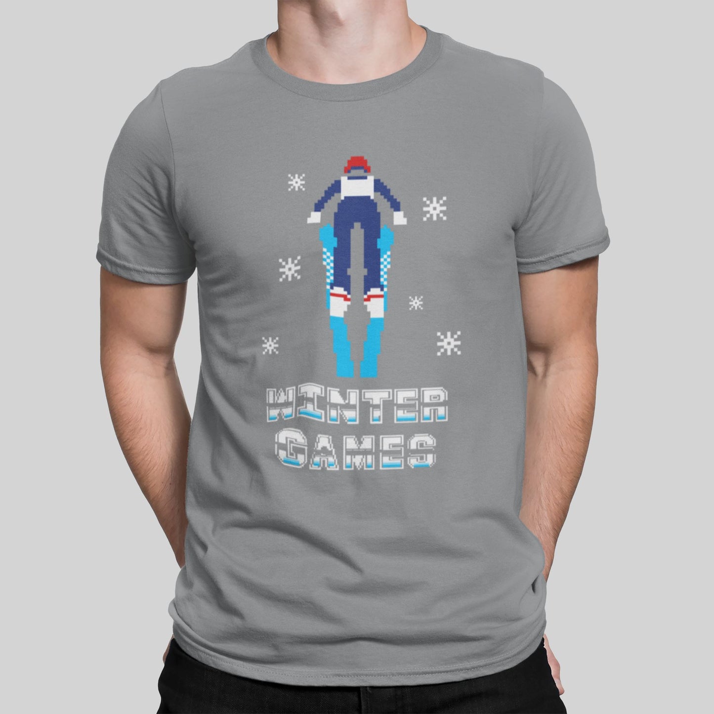 Winter Games Retro Gaming T-Shirt T-Shirt Seven Squared Small 34-36" Sport Grey 
