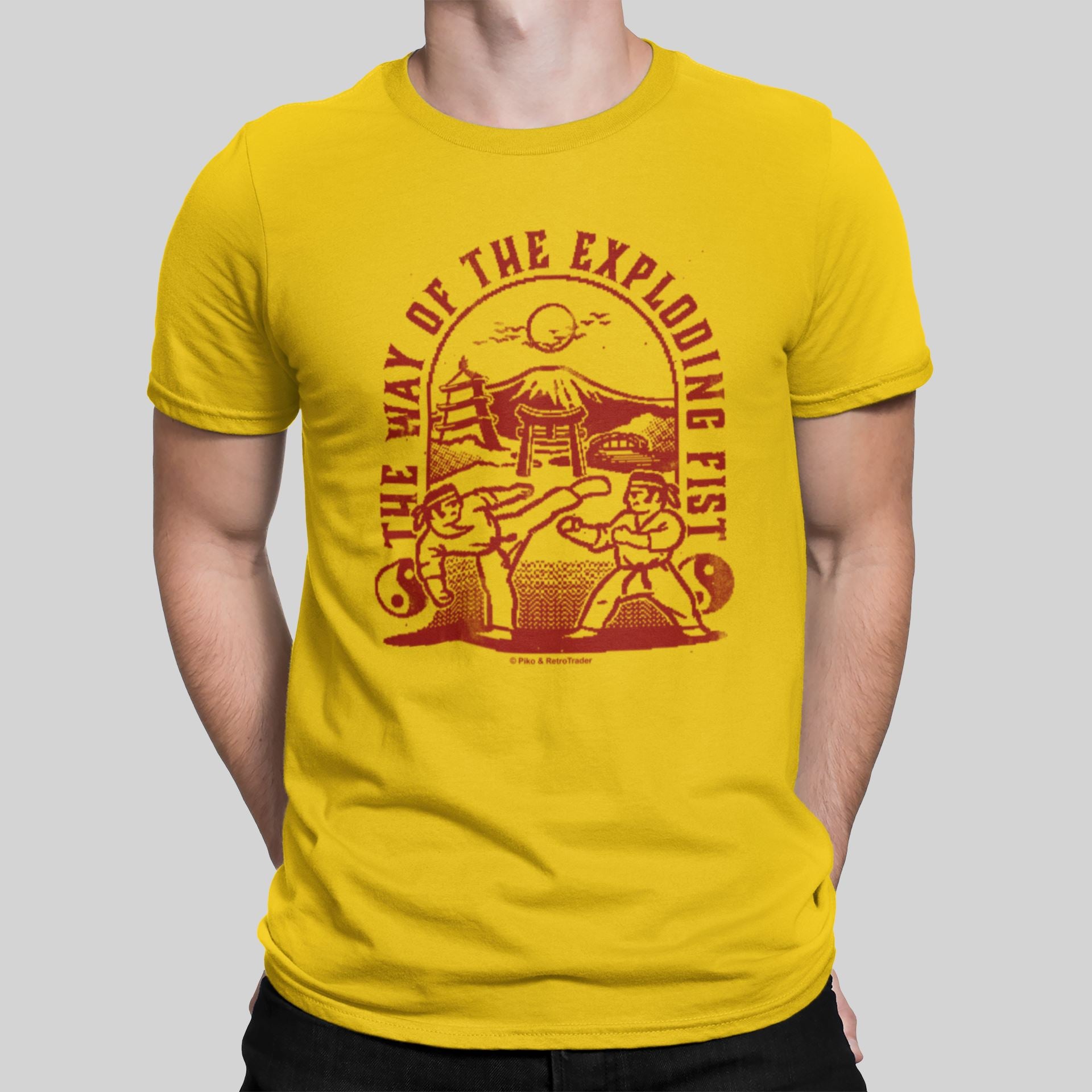 Way Of The Exploding Fist Sunbeam Retro Gaming T-Shirt T-Shirt Seven Squared Small 34-36" Yellow 