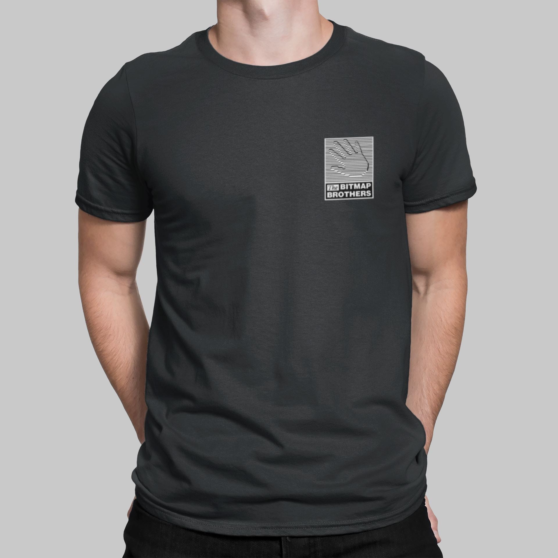 Bitmap Brothers Pocket Print Retro Gaming T-Shirt T-Shirt Seven Squared Small 34-36" Black 