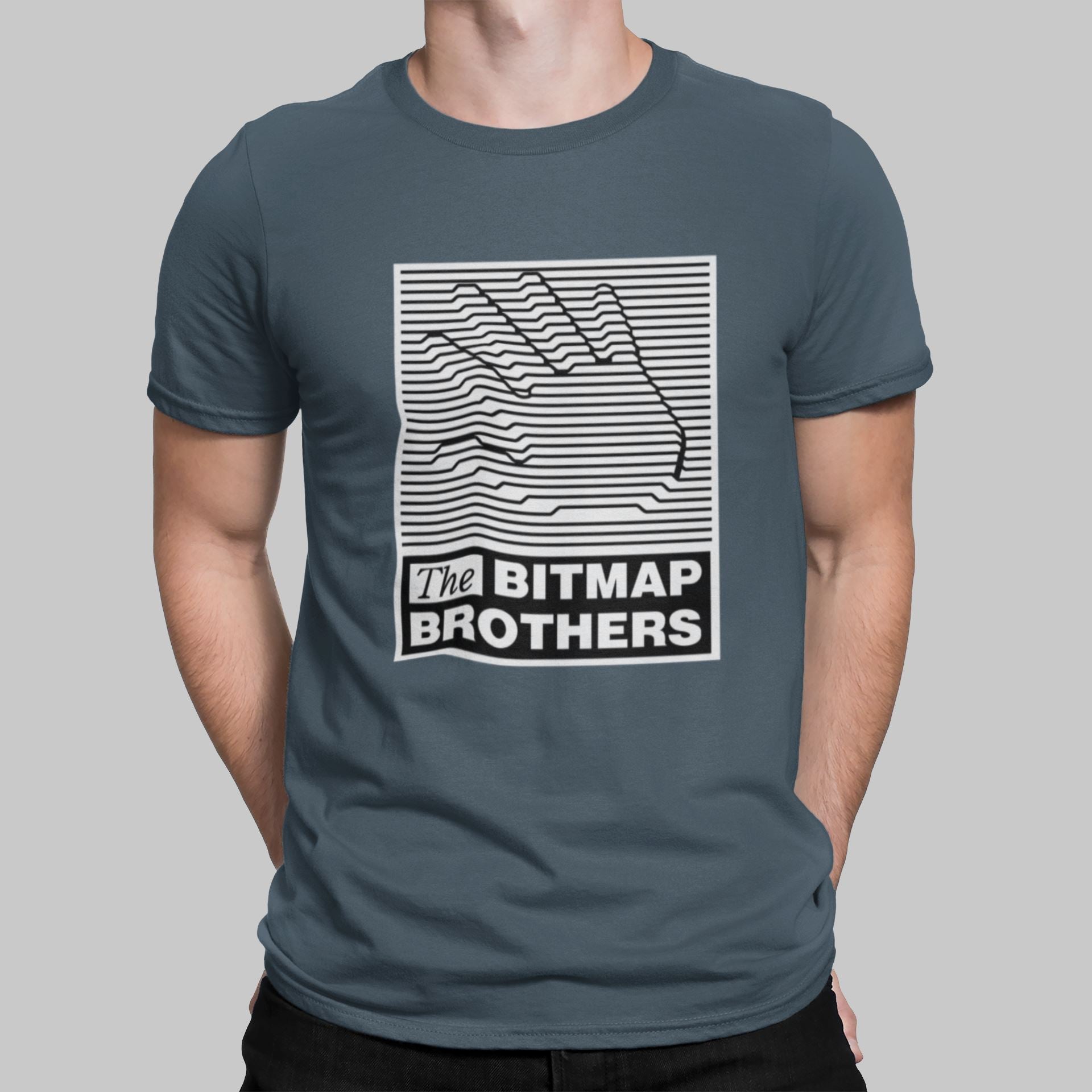 Bitmap Brothers Retro Gaming T-Shirt T-Shirt Seven Squared Small 34-36" Charcoal 