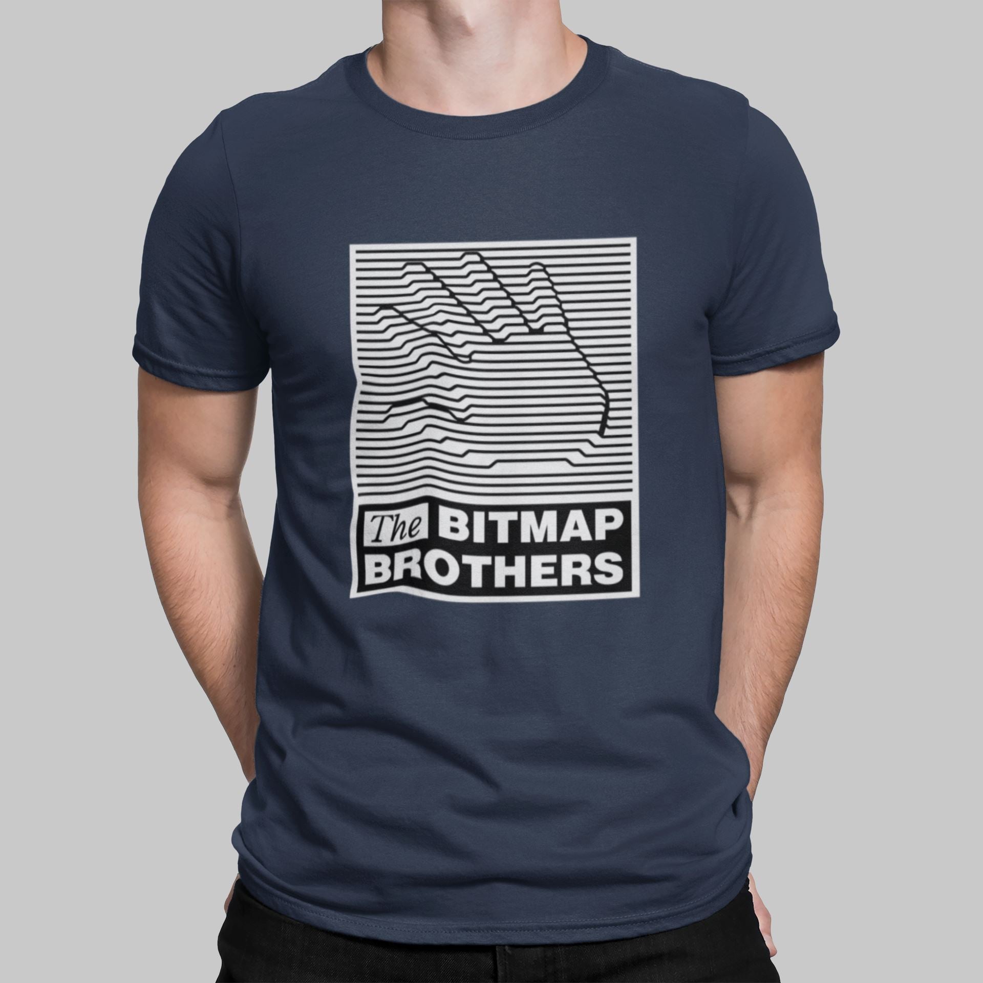 Bitmap Brothers Retro Gaming T-Shirt T-Shirt Seven Squared Small 34-36" Navy 